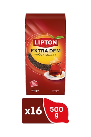 Lipton Extra Dem Siyah Dökme Çay 16 x 500 G