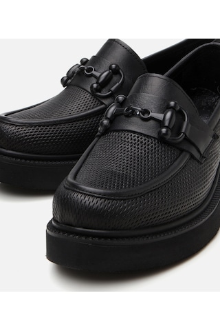 Hotiç Kadın Deri Siyah Tokalı Klasik Loafer 01ayh306690a100 Siyah