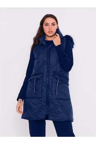 Bwest Sarah Kapşonlu Şişme Yelekli Spor Üçlü Takım - 70030 - İndigo-15 İndigo