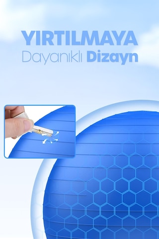 65 Cm Pilates Topu Ve Pompa Seti 155-170 Cm Boy İçin Uygun Dayanıklı Anti-slip Mavi