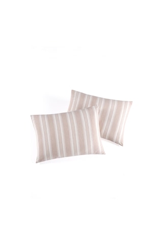 Eponj Home Sport Çizgili 2li Yastık Kılıfı Soft Line Bej Bej