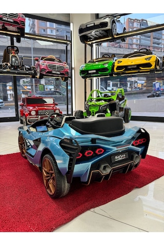 Poyraz Akülü Orijinal Lisanslı Lamborgini Sian 24 Volt Akülü Araba Drift+tabletli Mavi