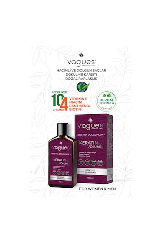 Keratin Volume Ekstra Dolgun Hacimli Saçlar, Dökülme Karşıtı Hızlı Uzama Etkili Bitkisel Şampuan Tüm Saç Tipleri