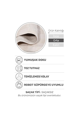 Joliva Halı Koleksiyonu Yumuşak Post Halı, Kalın Hav, Tozumaz Ve Kolay Temizlik Krem - Bej