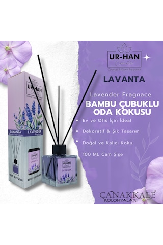 Lavanta Bambu Çubuklu Oda Kokusu 100 Ml Cam Şişe