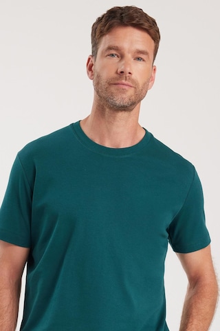 Tudors Unisex Relax Fit Rahat Kesim %100 Pamuk Yumuşak Dokulu Hafif Kalın Yeşil Bisiklet Yaka Tişört-34940 Yeşil