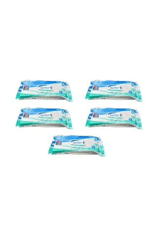 İnci Fresh Islak Vücut Temizleme Havlusu Mendil - Vitamin E + B5 - Parabensiz - 50 Adetlik 5 Paket