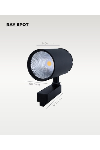 40w Döküm Kasa Siyah Ray Spot 3200k Sarı Işık - Titreşim Yapmaz Siyah