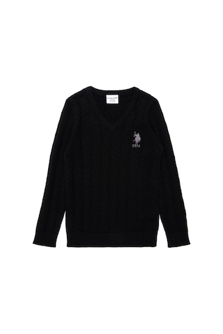 U.S. Polo Assn. Erkek Çocuk Siyah Basic V Yaka Kazak 50293535-VR046