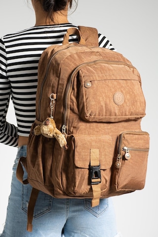 Ultra Hafif Çok Cepli Su Geçirmez Sırt Çantası Taba Model: 571-1k - Taba