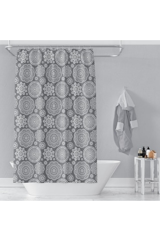 Banyo Perdesi 2882 1x180x200, Perde Borusu Askı Aparatı Köşe Boru Beyaz Hediyeli, Duş Perdesi Seti Çok Renkli