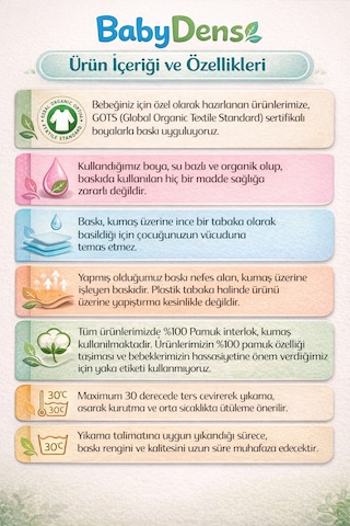 Babyden's İlk Dişim Çıktı Baskılı Uzun Kol Bebek Body %100 Pamuk Unisex Diş Buğdayı Konsept Çıtçıtlı Zıbın Beyaz