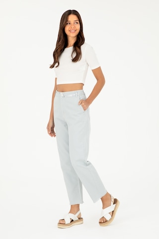 U.S. Polo Assn. Kadın Açık Mavi Loose Cropped Fit Jean Pantolon 50282743-DN0021