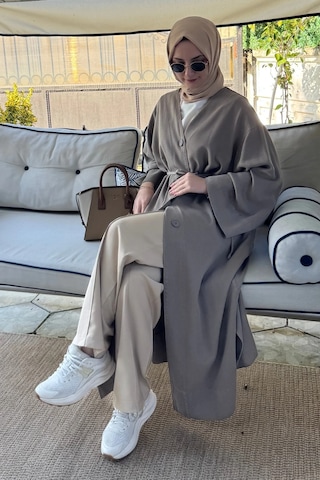 Rabia Şamlı Nazenin Kot Tencel Kap Vizon Normal