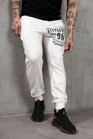 Cr156 Restoration Baskılı Erkek Eşofman Altı Ekru