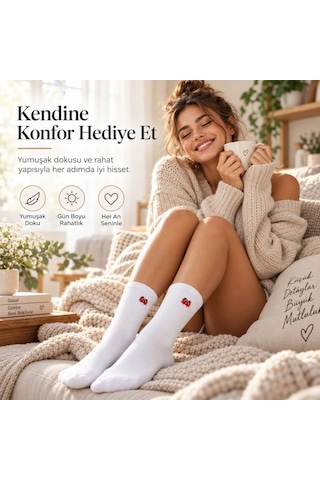 Çorap Giyim Unisex Çorap Beyaz Hayvan Nakışlı 6'lı Set Yengeç Yılan Kedi Desenli Uzun Soket Günlük Spor Çorabı