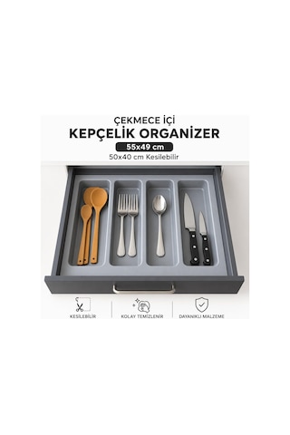 Çekmece Içi Kepçelik Düzenleyici 55x49 Cm 36.5x40 Cm Kadar Kesilebilir Çok Renkli