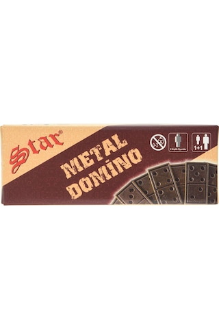 Star Domino Zamak Büyük Boy Domino Oyun Seti Metal Domino Taşı Se