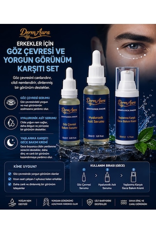 Dermaura Erkekler İçin Göz Çevresi Ve Yorgun Görünüm Karşıtı Set