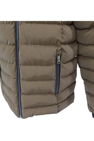 Erkek Çocuk /kız Çocuk Kapüşonu Çıkabilen İçi Peluş Astarlı Fermuar Cepli Kahverengi Renk Mont Kahverengi