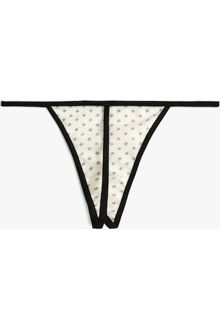 Koton String Külot Yıldız Baskılı Siyah Desenli 4slk30043mk Siyah