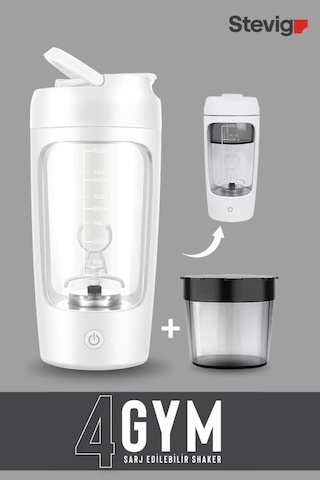 Stevig 4 Gym Şarj Edilebilir Elektrikli Protein Shaker 650 Ml White St-226 Beyaz