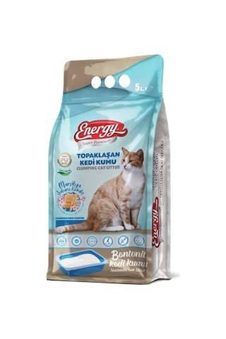 Energy Marsilya Sabunu Kokulu İnce Taneli Topaklaşan Bentonit Kedi Kumu 12 x 5 L