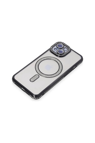 Mey İthalat Apple iPhone Uyumlu 15 Kılıf Joke Simli Magneticsafe Kılıf - Siyah