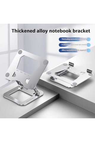 T64 Ayarlanabilir Dizüstü Bilgisayar Isı Dağıtımı Standı Metal Masaüstü Katlanabilir Dizüstü Bilgisayar Braketi - Gri