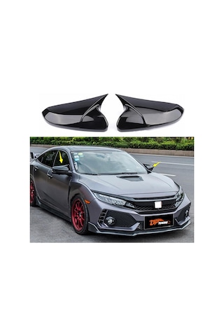 Honda Civic Fc5 Yarasa Ayna Kapağı Parlak  Siyah