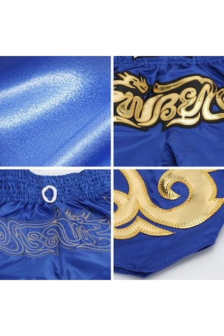 Beyaz Muay Thai Boks Şort Kadın Erkek Eğitim Mücadele Kickboks Sandıklar Geniş Elastik Kemer Nakış Desen Boks Şort