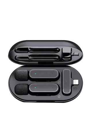 K61 Type-c Kablosuz Yaka Mikrofonu Şarj Kutulu Youtube Facebook