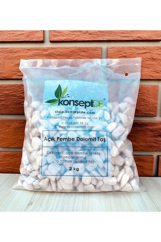 Renkli Dolomit Taş Açık Pembe (Toz Pembe) 2Kg