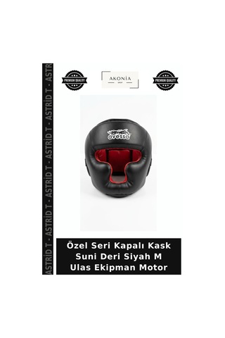 Özel Seri Kapalı Kask Suni Deri Siyah M Ulas Ekipman Motor