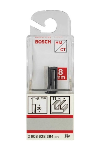 Bosch Standard Seri Ahşap İçin Çift Oluklu, Sert Metal Düz Freze Ucu 8*11*51mm
