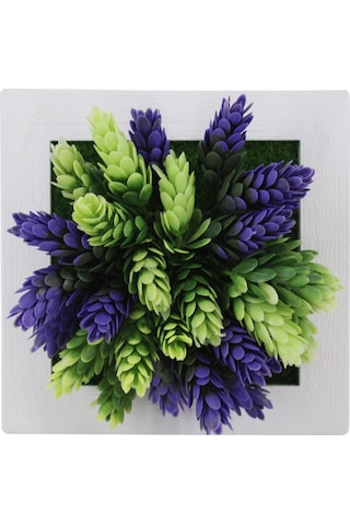 Neevoyu Duvara Asılı Plastik Pvc Yapay Çiçek Ve Sukulent Dekoratif Çerçeve - Model 30a