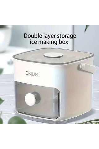 Fastbuy Büyük Kapasiteli Buz Makinesi Çok Bölmeli Tepsili, Dayanıklı Plastik, Beyaz 1 Adet Beyaz