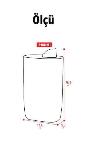 İronika Silikon Kapaklı Ölçekli Toz Sıvı Tablet Deterjan Saklama Kabı Kutusu 2100 Ml 3 Adet Beyaz