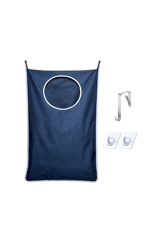 Yifomall Duvar Monteli Mavi Çamaşır Sepeti - Ev Dekoru İçin Asılı Depolama Çantası, Kapı/perde Arka Organizatörü Diğer