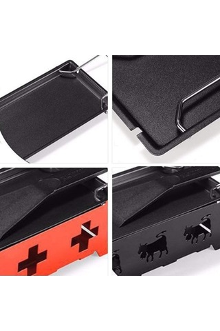 Ulzyvf Createtech Yapışmaz Spatula Siyah Seti Raclette Peynir Izgara Ekipmanı Kırmızı - Ambition Özel Ürün Siyah Siyah