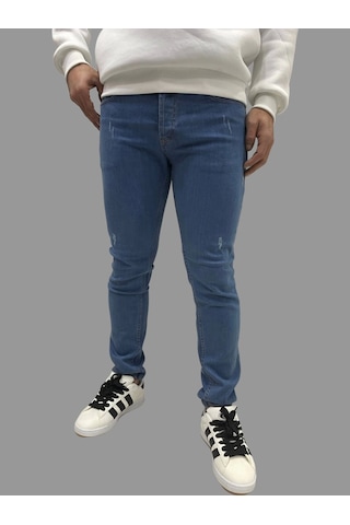 Erkek Dar Paça Tırnaklı Newone Açık Mavi Kot Pantolon Açık Mavi