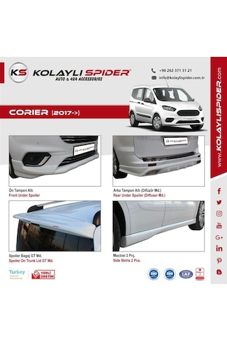 Ford Courier Ön Tampon Çıtası 2 Prç Krom 2017 ve Sonrası