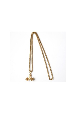 Sporcu Fitness Dambıl Sarı Erkek Kolye Çelik Takı Aksesuar K24 T5 Çelik