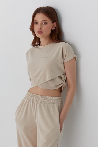 Asimetrik Kesim Croplu Takım Taş Taş