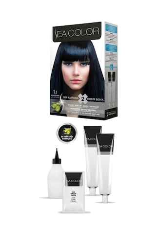 Sea Color 1.1 Saç Boyası Mavi Siyah 2 x 100 ML