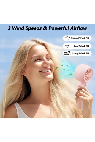 Mini Taşınabilir El Tipi Vantilatör, Turbo Vantilatör, Ofis İçin Vantilatör Beyaz,