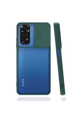 Kilifone - Redmi Note 11 Pro 5g Uyumlu - Kılıf Slayt Sürgülü Arkası Buzlu Lensi Kapak - Lacivert