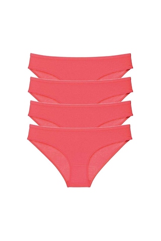 Royaleks 4 adet Süper Eko Set Likralı Kadın Slip Külot Kırmızı RYL-EKO4002 Kırmızı