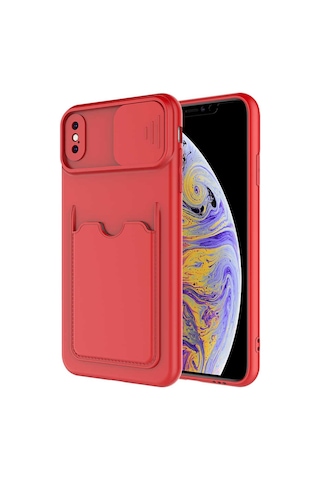 Zore Apple Uyumlu iPhone Xs 5.8 Kılıf Kartix Kapak - Kırmızı Kirmizi
