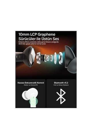 Spigen Audio Tws P20 Bluetooth Kablosuz Kulaklık - Anc Pro Aktif Gürültü Engelleme & 10mm Graphene